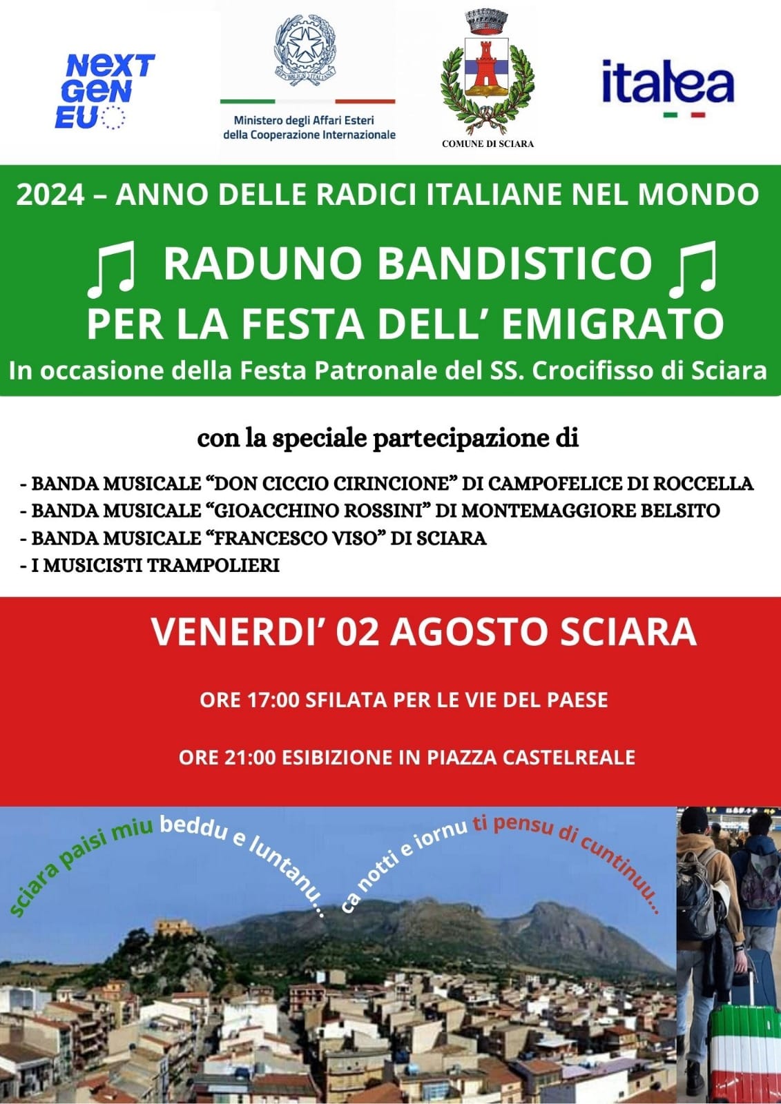 Raduno bandistico per la Festa dell'emigrato